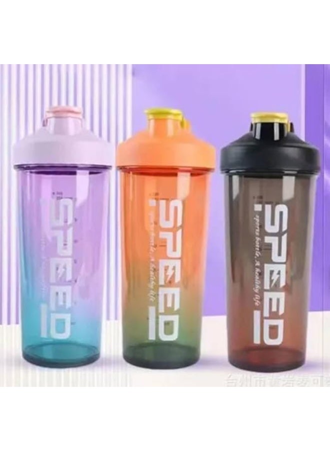 شيكر بروتين 800 مل – زجاجة خلط محكمة الإغلاق مقاومة للتسرب وخالية من مادة BPA، كوب رياضي متين لمشروبات البروتين واللياقة البدنية والتمارين الرياضية (بنفسجي) - Image 2