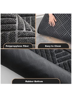 Arabest Outdoor Door Mats, Entry Mat Carpet with  Rubber Anti-Slip Footpads, Dirt Trapping Rugs for Entryway 60*90cm Brown  - Image 3