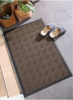 Arabest Outdoor Door Mats, Entry Mat Carpet with  Rubber Anti-Slip Footpads, Dirt Trapping Rugs for Entryway 60*90cm Brown  - Image 1