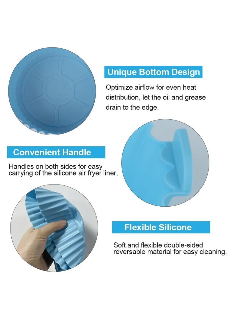 PIARA PIARA 6 Pcs of Air Fryer Liners Air Fryer Accessories Silicone BasketsPotsLiners with Oil Brush and Spatula Set for Air Frying Baking Grilling Multicolor  - Image 3