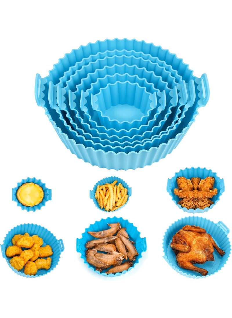 PIARA PIARA 6 Pcs of Air Fryer Liners Air Fryer Accessories Silicone BasketsPotsLiners with Oil Brush and Spatula Set for Air Frying Baking Grilling Multicolor  - Image 4