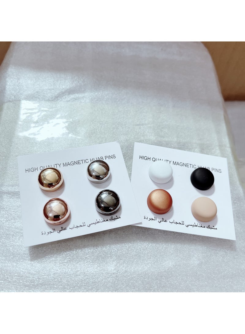 8pcs Strong Hijab Magnetic Pins, No-Snag Hijab Magnets Multi-Purpose Hijab Magnet Pins Colorful Pinless Brooch Small Magnetic Scarf Clasp for Man Women Hijabs Scarves Clothes - Image 4