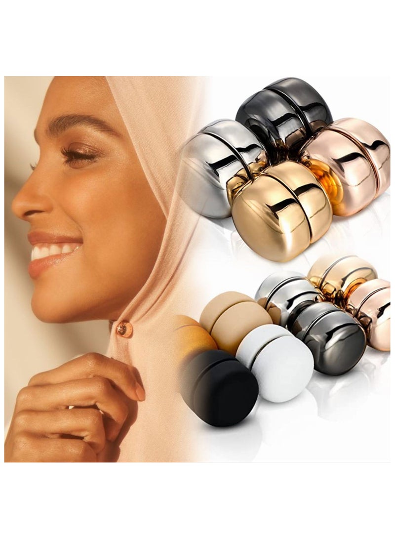 8pcs Strong Hijab Magnetic Pins, No-Snag Hijab Magnets Multi-Purpose Hijab Magnet Pins Colorful Pinless Brooch Small Magnetic Scarf Clasp for Man Women Hijabs Scarves Clothes - Image 5