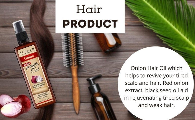 Sevaen Onion Hair oil (Herbal) - Onion Black Seeds Oil With Almond And Kalonji Oil - Halp Reduce Hair fall, Control Dandruff. - Image 2
