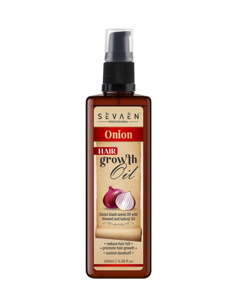 Sevaen Onion Hair oil (Herbal) - Onion Black Seeds Oil With Almond And Kalonji Oil - Halp Reduce Hair fall, Control Dandruff. - Image 5