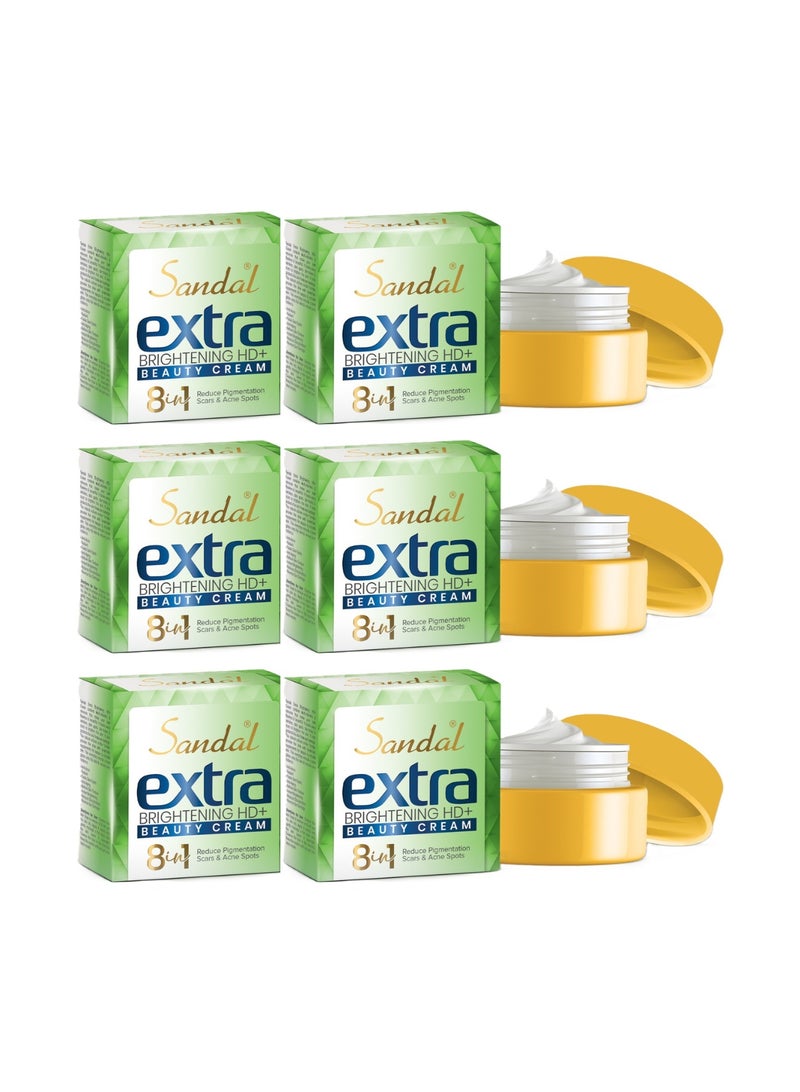 Extra Brightening HD+ Beauty Cream – 8 in 1 Formula - Pack of 6