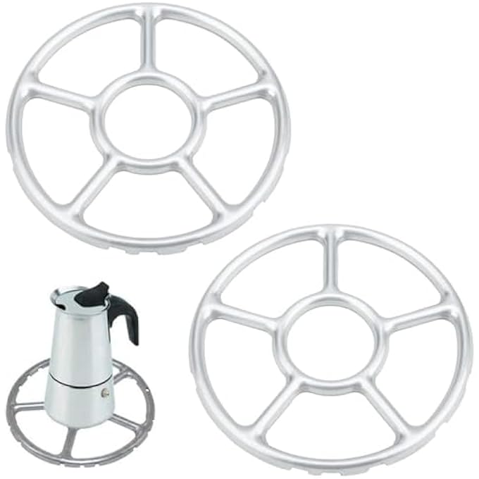 KASTWAVE 2 Pcs Alloy MultiFunction Gas Ring Reducer Universal Hob Ceramic Pan Supports Alloy MultiFunction Trivets Stove Top Gas Ring Reducer For Cooker Heat Simmer Coffee Pots - Image 1