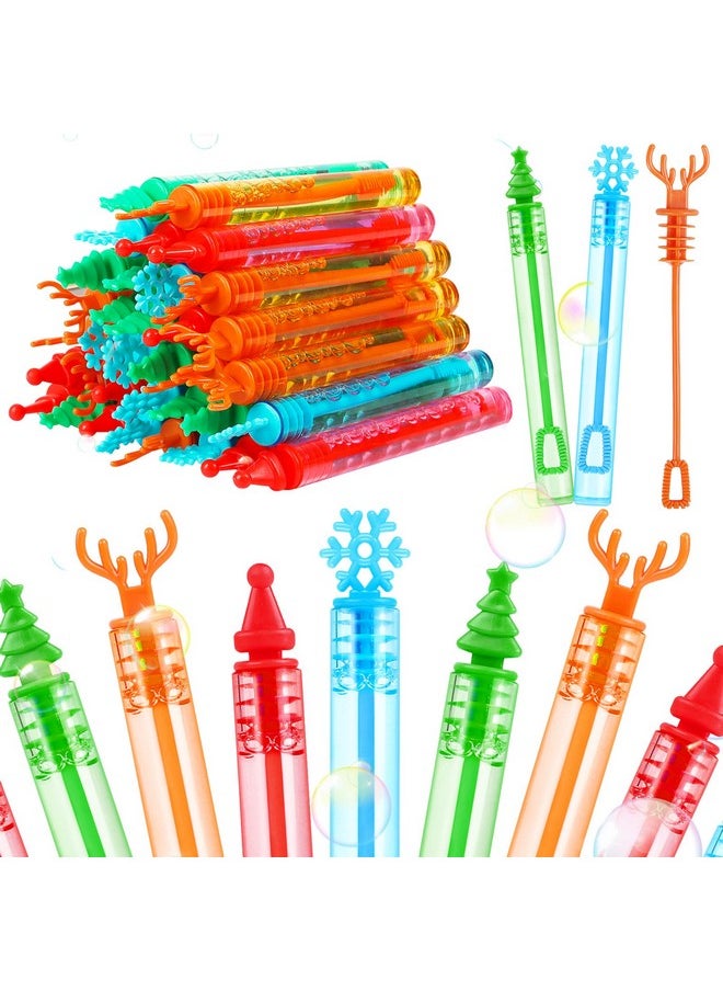 DERAYEE DERAYEE 36Pcs Christmas Bubble Wands for Kids Bulk, Xmas Mini Bubbles Party Favors Christmas Toys Gift for Boys Girls Christmas Classroom Awards, Goody Bag Fillers  - Image 1