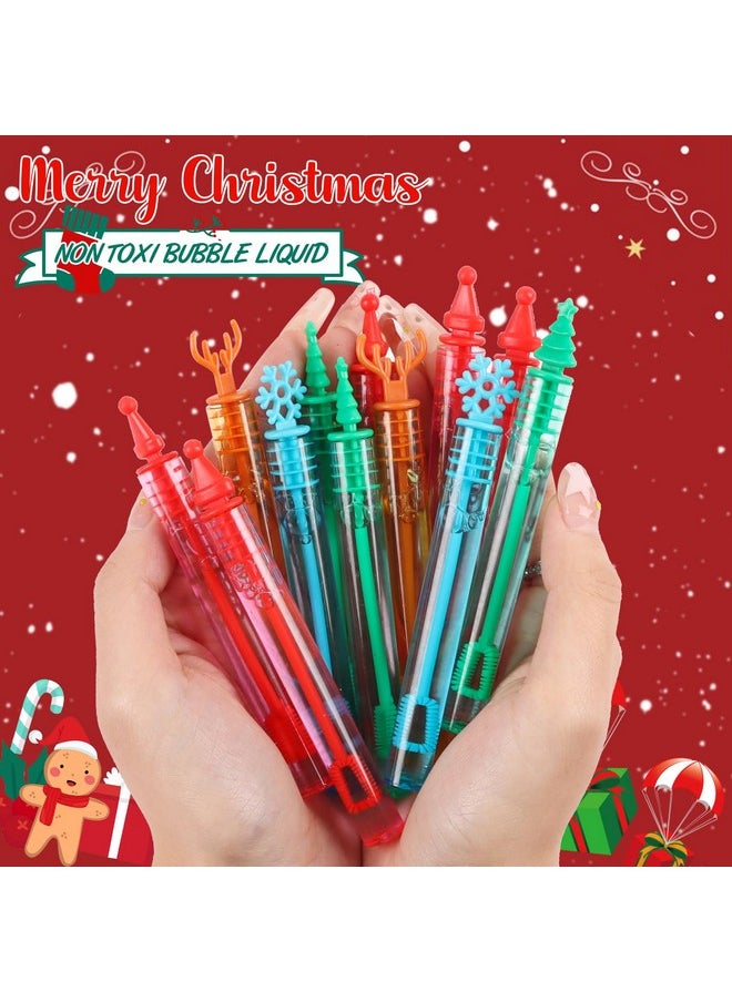 DERAYEE DERAYEE 36Pcs Christmas Bubble Wands for Kids Bulk, Xmas Mini Bubbles Party Favors Christmas Toys Gift for Boys Girls Christmas Classroom Awards, Goody Bag Fillers  - Image 3