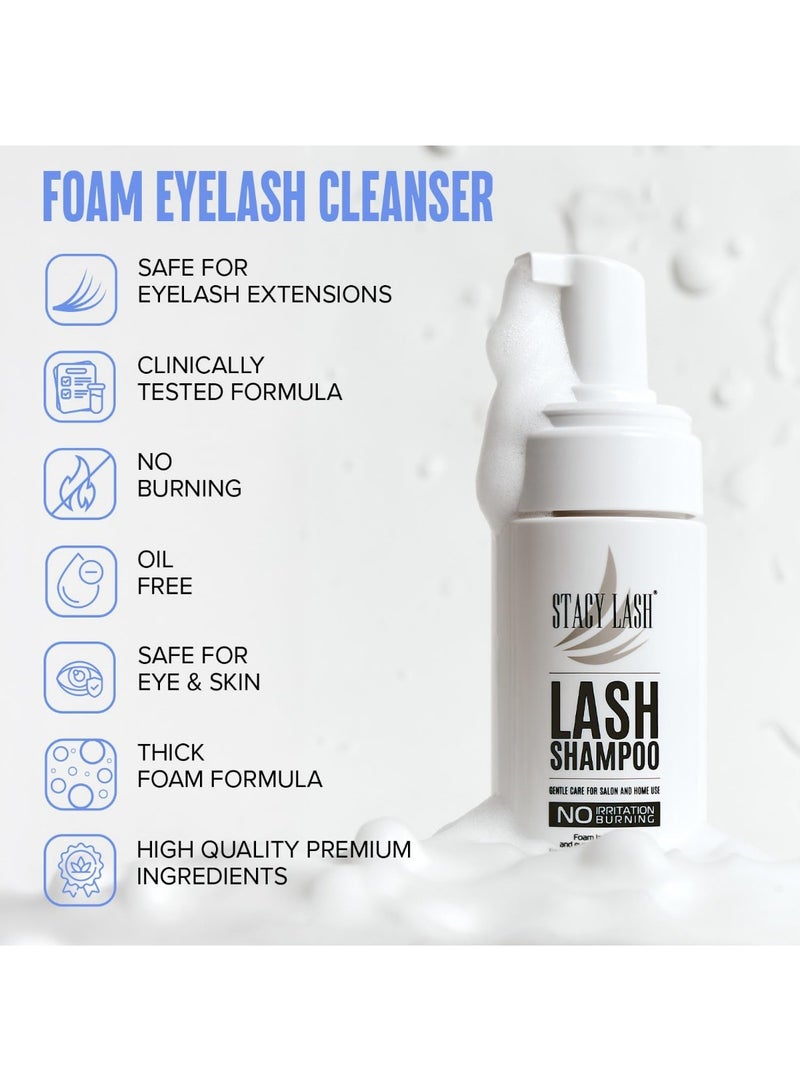 Stacy Lash Eyelash Extension Shampoo with Brush, Foaming Lash Cleanser and Eye Makeup Remover, 50 ml (1.69 fl oz) - Image 4