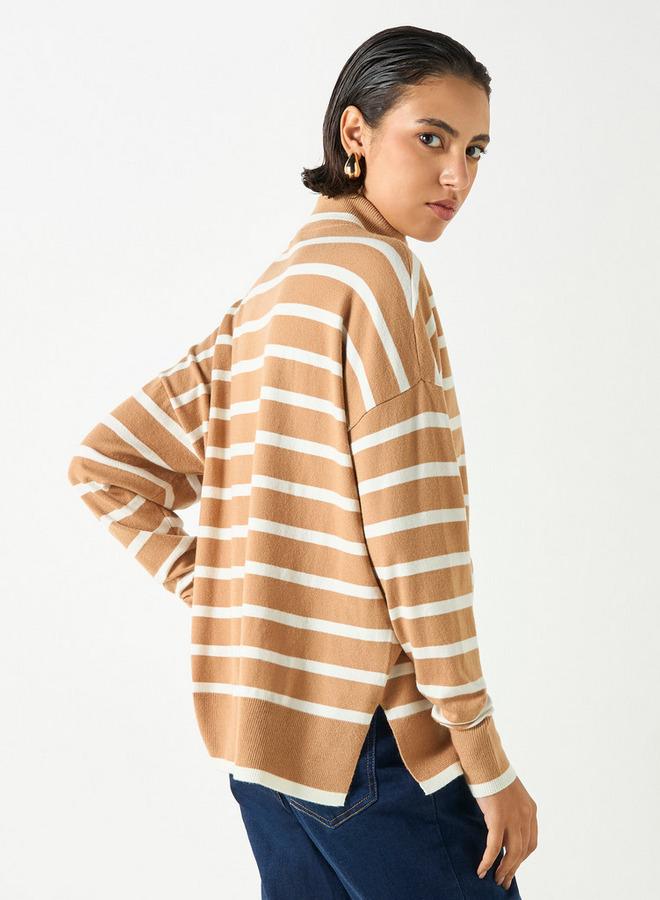 تواكستريمز جامبر مخطّط بياقة عاليّة وأكمام طويلة من تو إكستريمز - Image 3