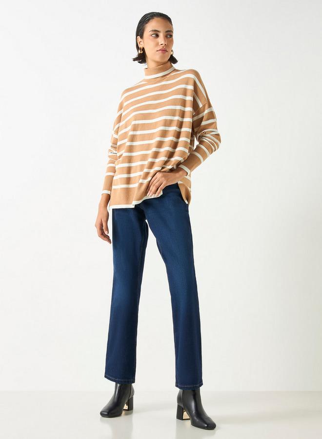 تواكستريمز جامبر مخطّط بياقة عاليّة وأكمام طويلة من تو إكستريمز - Image 2