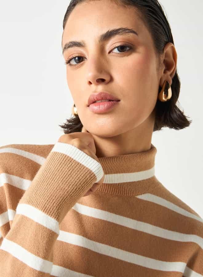 تواكستريمز جامبر مخطّط بياقة عاليّة وأكمام طويلة من تو إكستريمز - Image 4