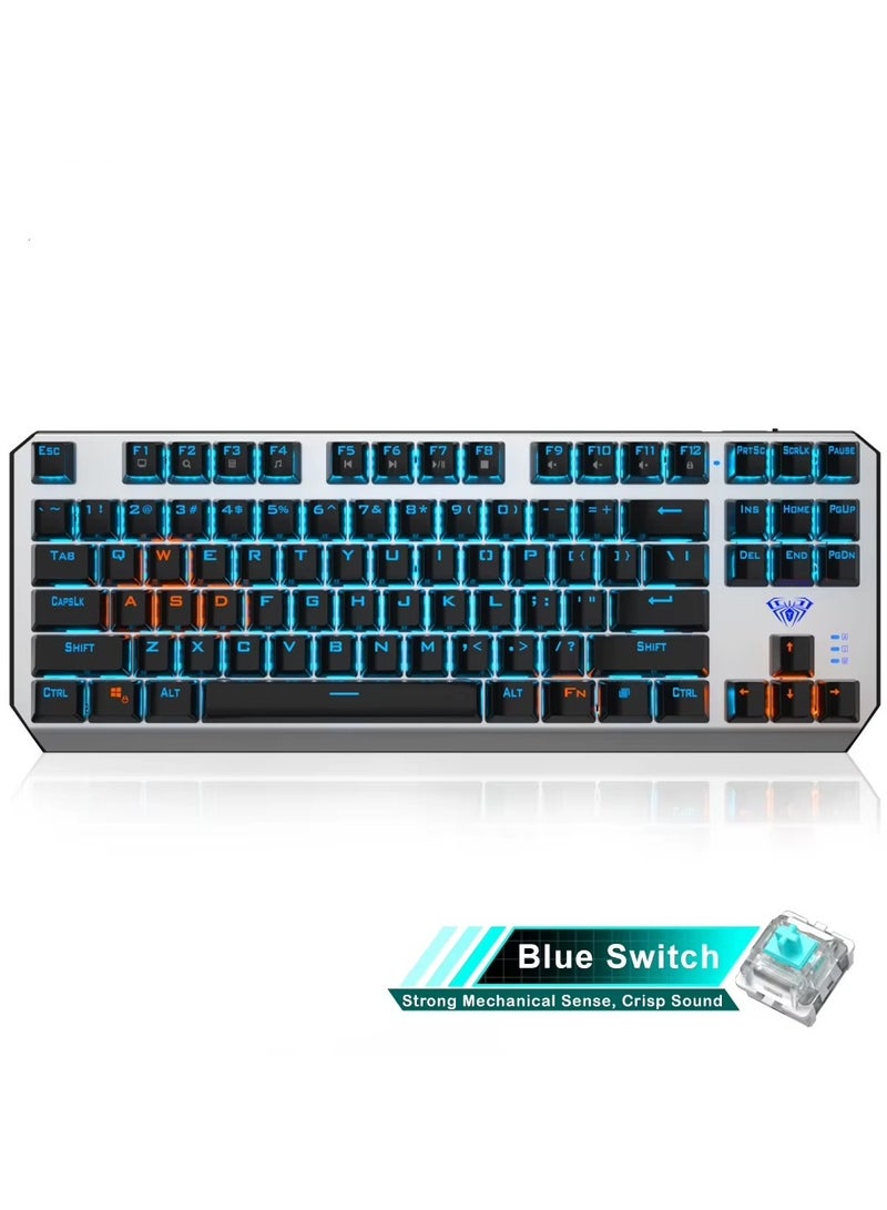 AULA WIND F3087 Mechanical Keyboard, 87 Keys, Multi-Color Backlight, Compact Design, Anti-Ghosting Keys  - Image 2