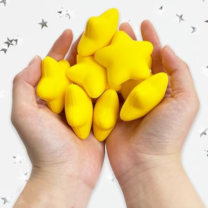 Baaxxango 36 Pcs Star Stress Balls,2.16inch Mini Foam Squeeze Balls,Yellow Anxiety Relief Star Toys for Party Bag Gift Fillers Birthday Favors Classroom Prize - Image 5