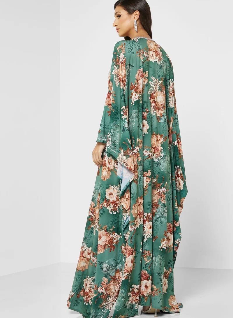ARABIAN CLOSET Floral Printed Kaftan