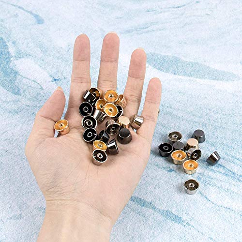 AUEAR, 30 Pack Screw Back Stud Purse Feet Metal Studs Rivet for Leather Bag Craft DIY (Flat Head, 11 mm, Silver & Gold Gun Black) - Image 4