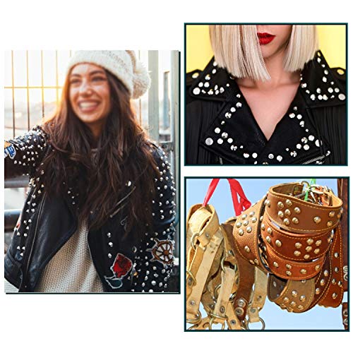 AUEAR, 30 Pack Screw Back Stud Purse Feet Metal Studs Rivet for Leather Bag Craft DIY (Flat Head, 11 mm, Silver & Gold Gun Black) - Image 2