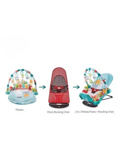 1*3 Multifunctional Baby Rocking Chair with Music Hanging Toy for Baby to Sleep