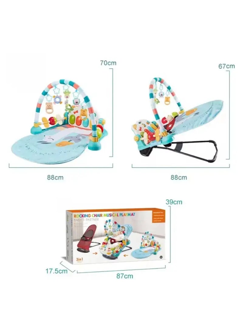 Generic - 1*3 Multifunctional Baby Rocking Chair with Music Hanging Toy for Baby to Sleep - Image 1