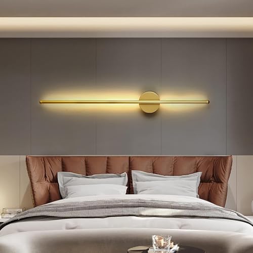 Desidiya Metal Modern LED 3 Color Long Wall Sconce Gold Wall Light for Bedroom Living Room Corridor Lighting Fixtures Wall Mount (Warm+Natural+Coolwhite), Pack of 2 - Image 5
