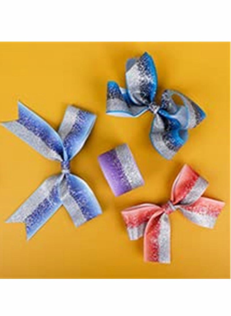Y&D Tree Ribbon Glitter Fabric Grosgrain 38mm x 5 Yards for Making Hair Bow DIY Headband Dressing Arts Sewing Birthday Party Events Bridal Shower, Wedding Events, Decoration (Blue)  - Image 4