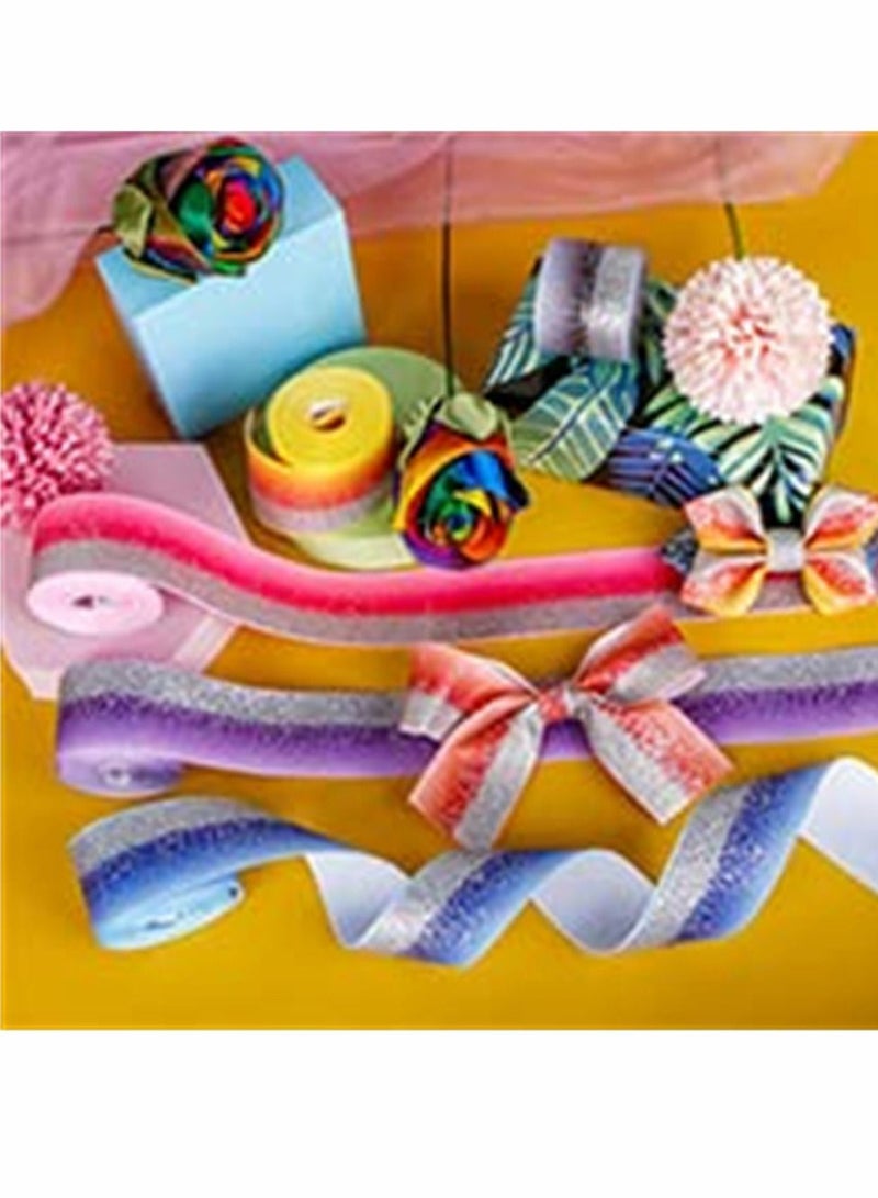 Y&D Tree Ribbon Glitter Fabric Grosgrain 38mm x 5 Yards for Making Hair Bow DIY Headband Dressing Arts Sewing Birthday Party Events Bridal Shower, Wedding Events, Decoration (Blue)  - Image 3