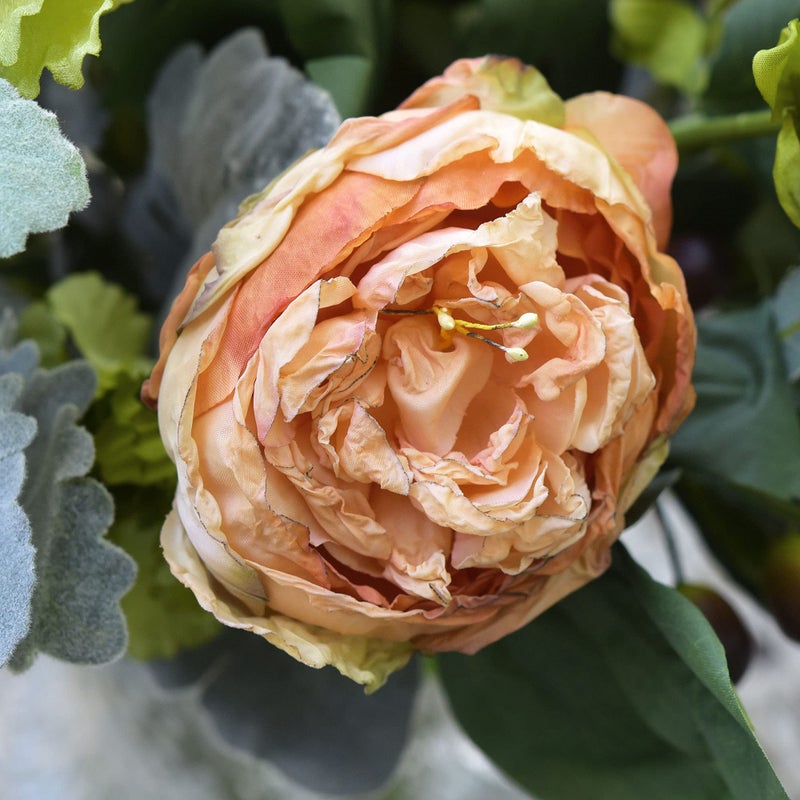 FiveSeasonStuff Vintage Dusty Coral Pink Peonies â€” Artificial Silk Flowers with Intentional Aged, Naturally Textured Petals, 6 Stems - Image 2