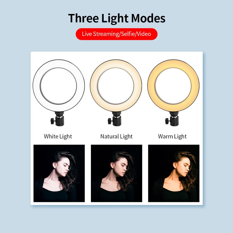 6inch LED Ring Light Circular LED Photography Video Selfie Ring Light Replacement for You Tube/Tik Tok Live Streaming - Image 4