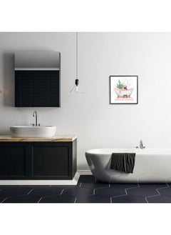 Stupell Industries Adorable French Bulldog In Pink Bubble Bath Designed By Ziwei Li Black Framed Wall Art 17 X 30  - Image 3