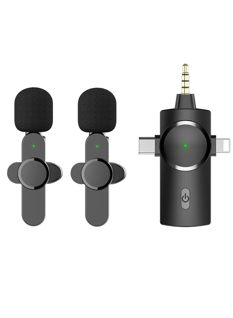 Plug-Play 3 In 1 Wireless Lavalier Microphone Professional Microphone Wireless Microphone - Image 1