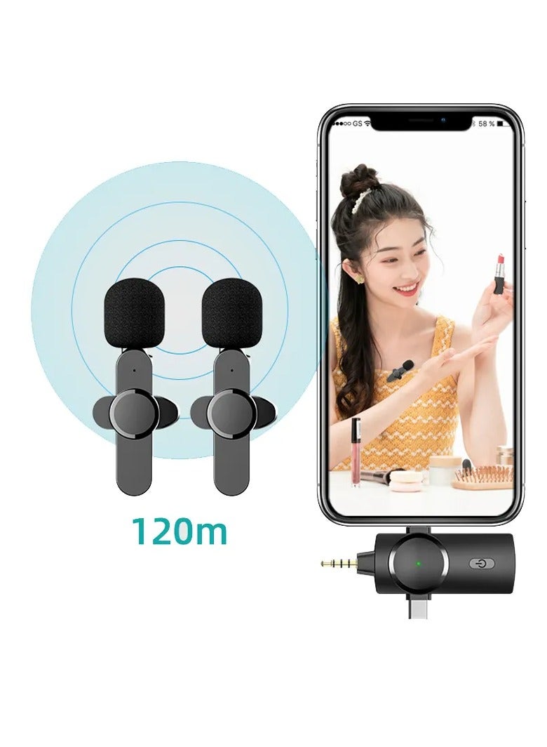 Plug-Play 3 In 1 Wireless Lavalier Microphone Professional Microphone Wireless Microphone - Image 4