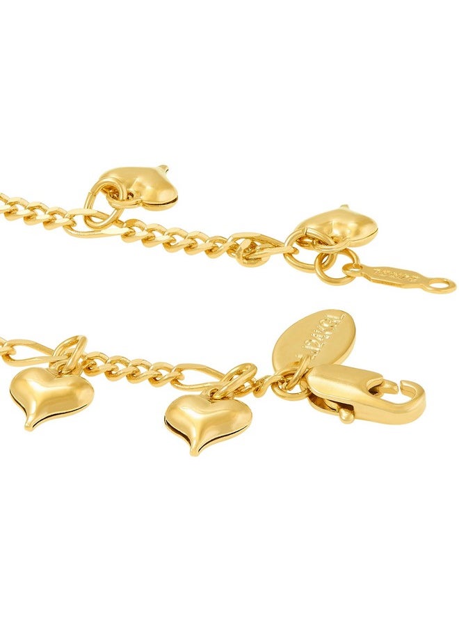 Lifetime Jewelry Anklets For Women And Teen Girls 24K Gold Plated Chain With Dangling Hearts Ankle Bracelet To Wear At Beach Or Party Cute Surfer Anklet 9 10 And 11 Inches (11)  - Image 5