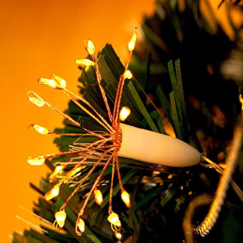 MIRADH Starbursts Lights, 10 ft USB-Powered Waterproof Warm-White Fairy Star String Lights – Indoor-Outdoor Décor for Diwali, Navratri, Christmas & New Year (Warm-White) - Image 2