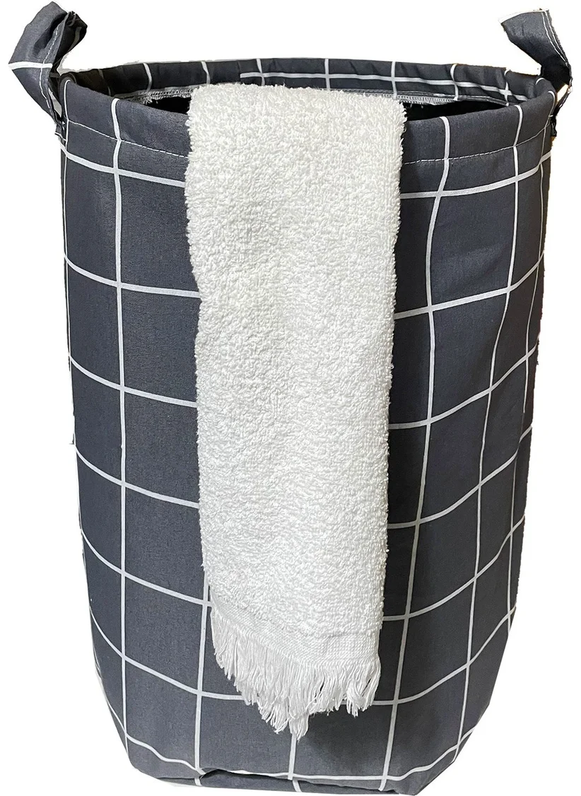 Nelson Laundry Basket Double Layer Fabric Foldable Basket - Gray Panel