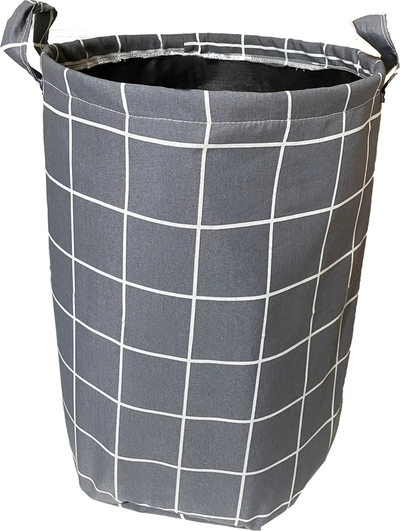 Nelson Laundry Basket Double Layer Fabric Foldable Basket - Gray Panel