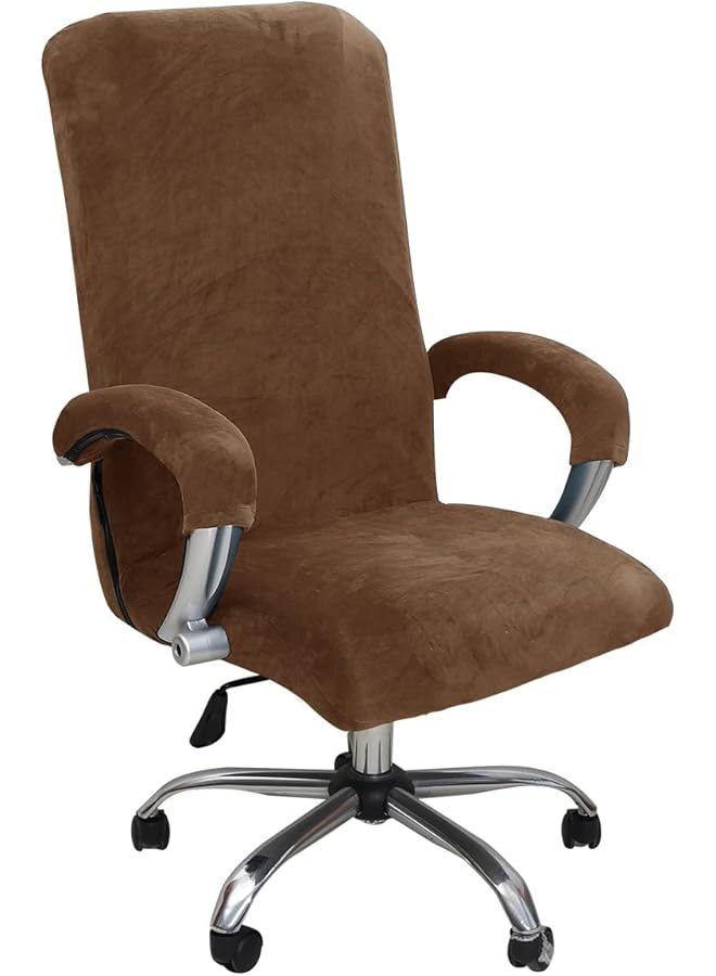 The Bros Fabric Stretch Removable Washable Velvet Dining Chair Polyester Spandex Fabric Slipcovers Washable Removable Chair Slipcover Dining Chair Protector Cover, For Kitchen, Dining Room - Image 1