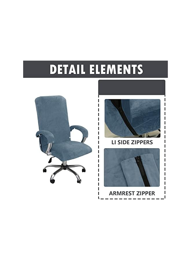 The Bros Fabric Stretch Removable Washable Velvet Dining Chair Polyester Spandex Fabric Slipcovers Washable Removable Chair Slipcover Dining Chair Protector Cover, For Kitchen, Dining Room - Image 4