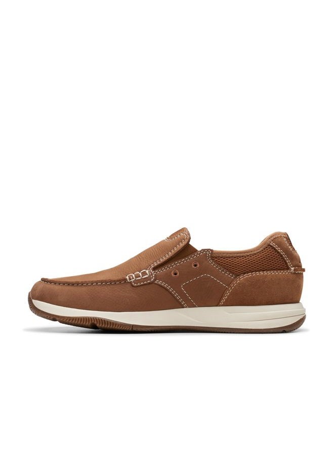 clarks Men's Sailview Step Loafer, Light Tan Nubuck, 10 Wide - Image 3