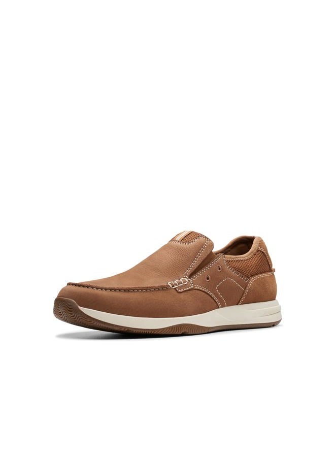 clarks Men's Sailview Step Loafer, Light Tan Nubuck, 10 Wide - Image 1