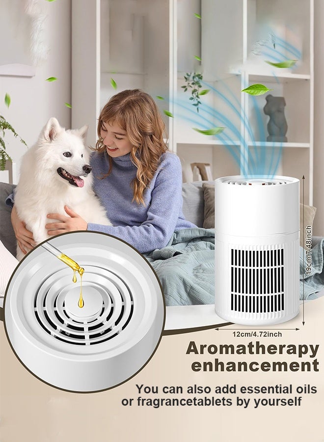 CubeG Air Purifiers with HEPA 3-in-1 Filter for  Dorm Room Pet Bedroom Office Home  Up to 20 m²,  Air Purifier Quiet Sleep for Desk Allergies Smoke Pet Dander Hair Dust - Image 3