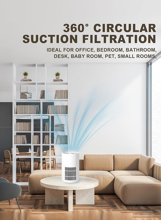 CubeG Air Purifiers with HEPA 3-in-1 Filter for  Dorm Room Pet Bedroom Office Home  Up to 20 m²,  Air Purifier Quiet Sleep for Desk Allergies Smoke Pet Dander Hair Dust - Image 4