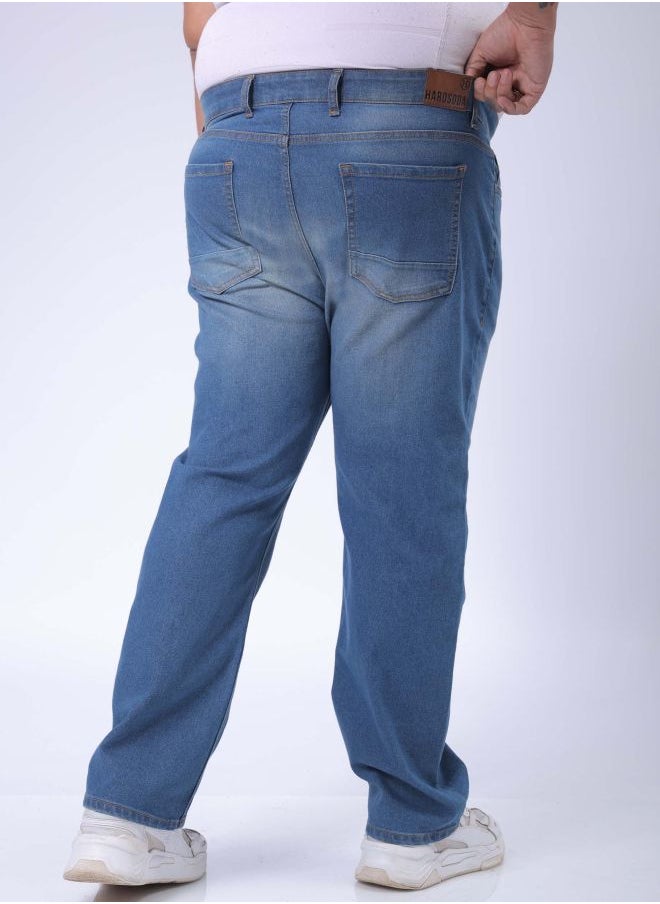 HARDSODA Men Plus Size Vintage Straight Fit Solid Mid-Rise Stretchable Jeans  - Image 2