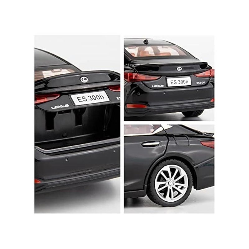 1/24 Lexus ES300 Diecast Car Model Alloy Collectible Pull Back Toy Car with Light and Sound Toy Vehicle for Boys Gift Black - Image 5