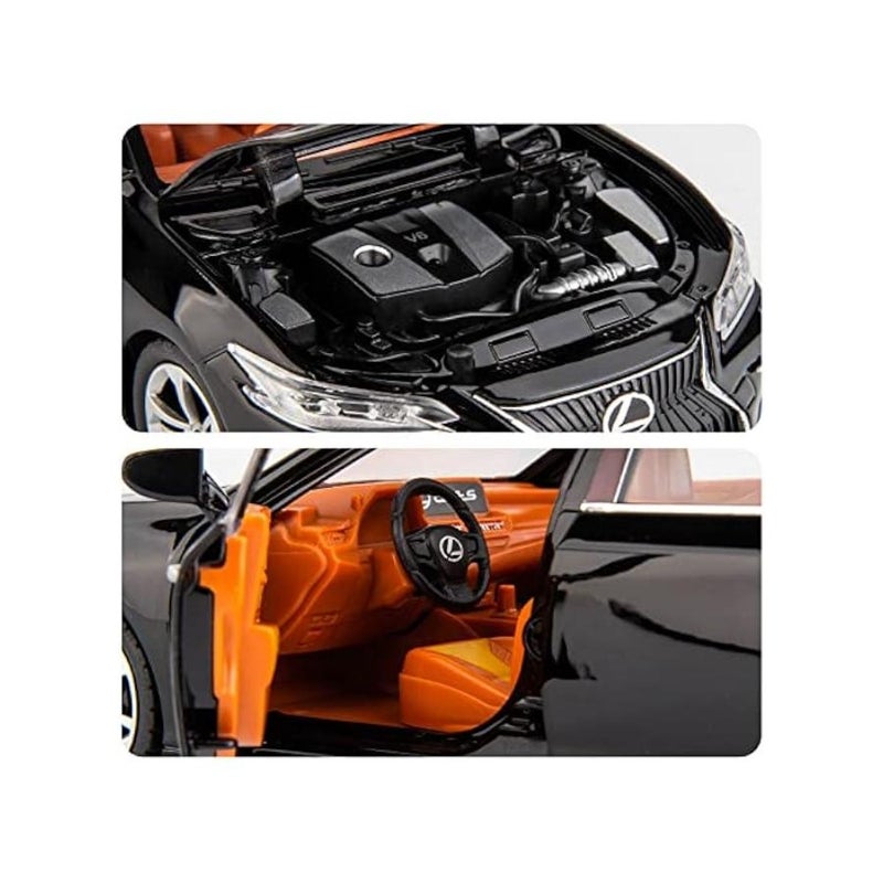 1/24 Lexus ES300 Diecast Car Model Alloy Collectible Pull Back Toy Car with Light and Sound Toy Vehicle for Boys Gift Black - Image 4