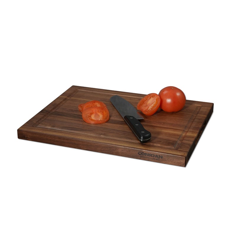 CONSDAN Walnut Cutting Board for Kitchen, USA Grown Hardwood, 16 x 12, with Invisible Inner Handle, Prefinished with Food-Grade Oil, Suitable for Kitchen Edge Grain, 1" Thick - Image 3
