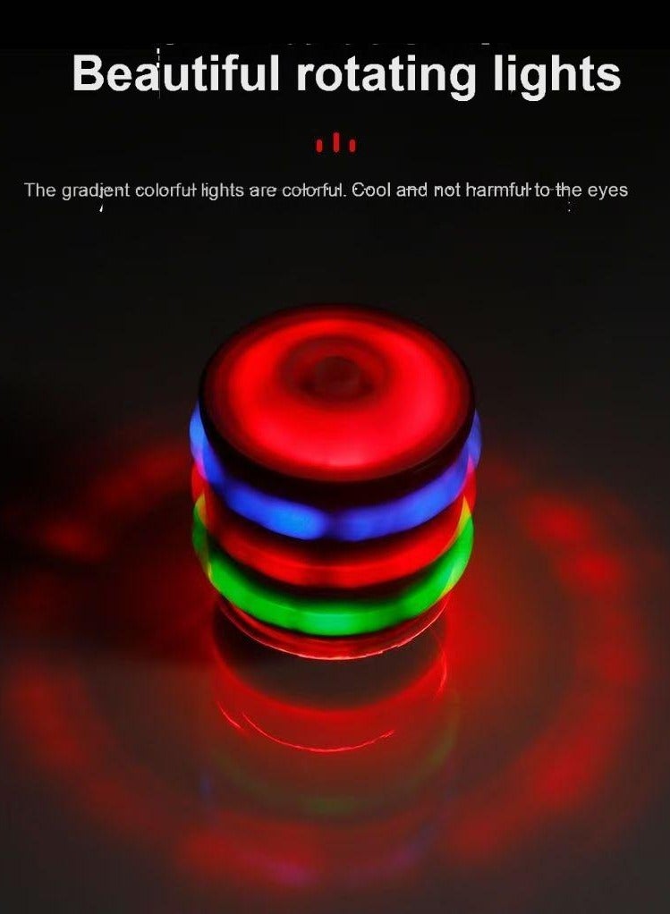 Upgraded Wooden-Style Spinning Top Toy for Boys | Colorful LED Lights & Music | Electric Balance Gyro | Rotating Flashing Top for Kids & Adults | Durable ABS Material | 72 Light Variations & Dynamic Sound - Image 1