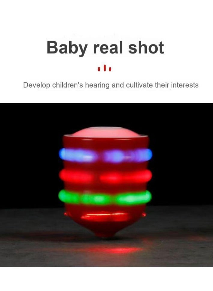 Upgraded Wooden-Style Spinning Top Toy for Boys | Colorful LED Lights & Music | Electric Balance Gyro | Rotating Flashing Top for Kids & Adults | Durable ABS Material | 72 Light Variations & Dynamic Sound - Image 2