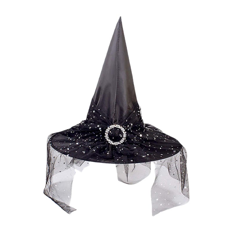 Halloween Witch Hat: Black High-Quality Durable Scary Witch Hat - Soft Comfortable Halloween Decor for Halloween Parties Cosplay Yard Decorations - Image 1