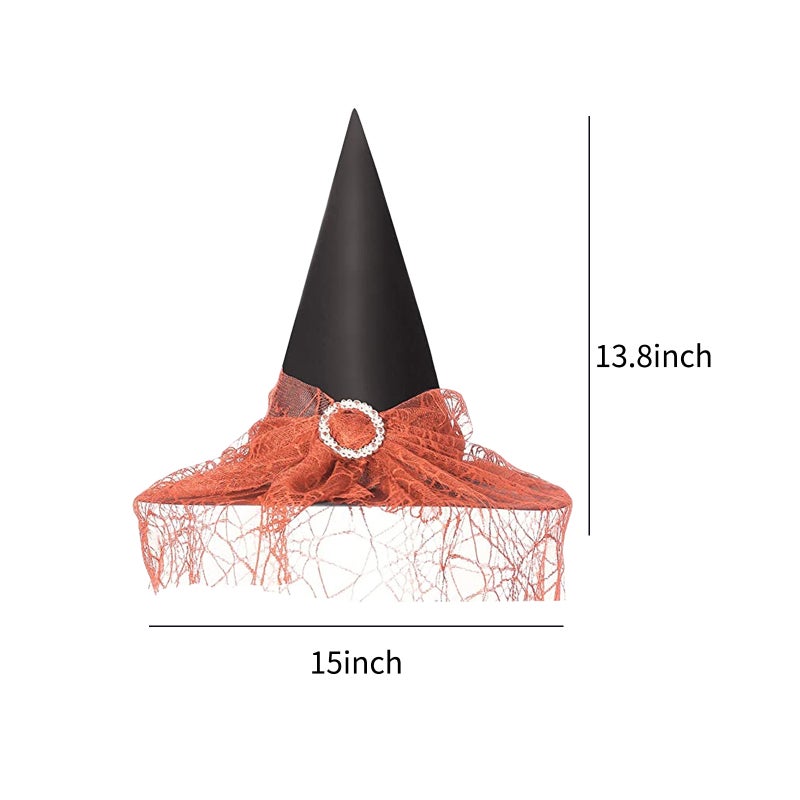 Halloween Witch Hat: Black High-Quality Durable Scary Witch Hat - Soft Comfortable Halloween Decor for Halloween Parties Cosplay Yard Decorations - Image 2